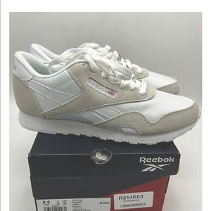 Reebok Women's Classic Nylon Sneaker - White/Lite Grey 2 Sz 8.5